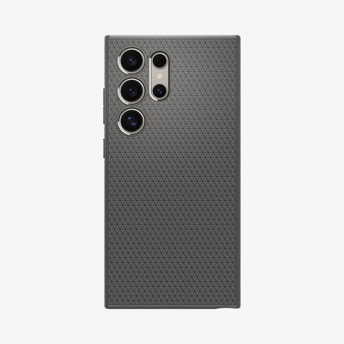 ACS07287 - Galaxy S24 Ultra Case Liquid Air in Matte Black showing the back